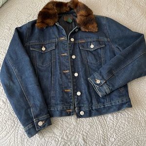 Ralph Lauren Jeans lined denim jacket with removable faux fur collar - small